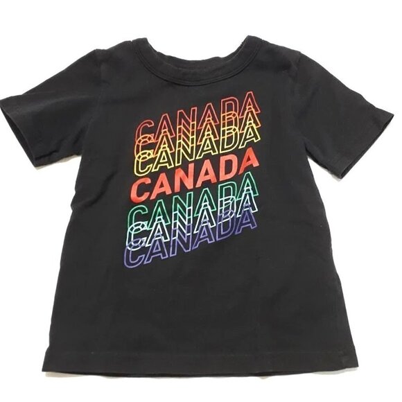 Bundle of 2 short sleeve tee shirts Canada & solid basic toddler boys size 2-4. - Picture 2 of 7